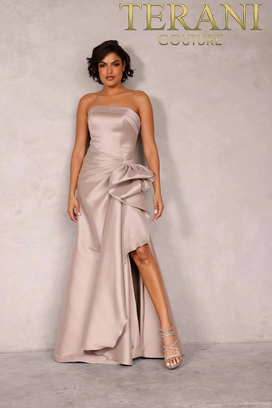 Off-Shoulder Neckline Draped Bow Gown Style 2111P4019