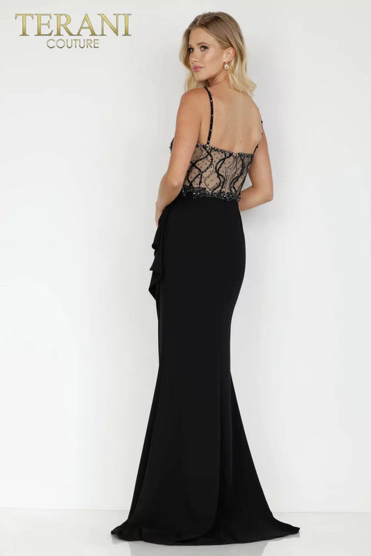 Emerald Long Crepe Evening Dress Style 2221E0352