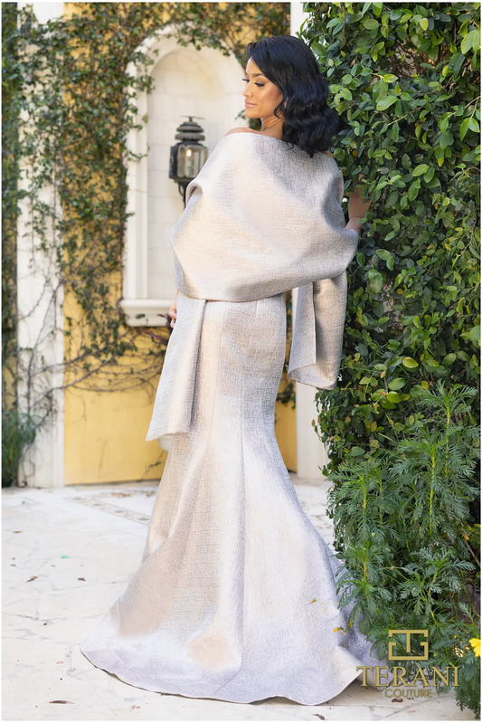 Jacquard Strapless Straight Long Slim Dress Style 242M3372