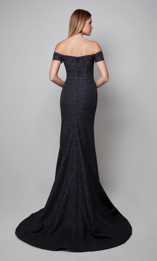 Formal Dress Long Off The Shoulder Fit N Flare Style 27578
