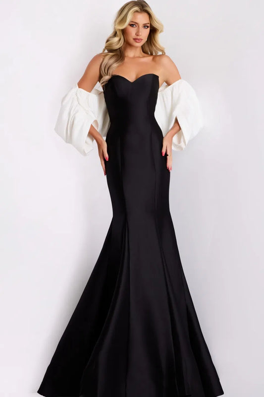 Off Shoulder Mermaid Gown with Dramatic Sleeves Style 45358