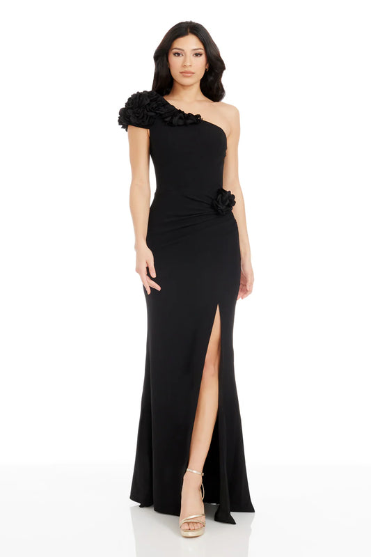 Elegant Noir Lace Detailed Fitted Dress Style DDRK19-3053