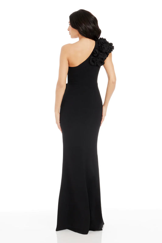Elegant Noir Lace Detailed Fitted Dress Style DDRK19-3053