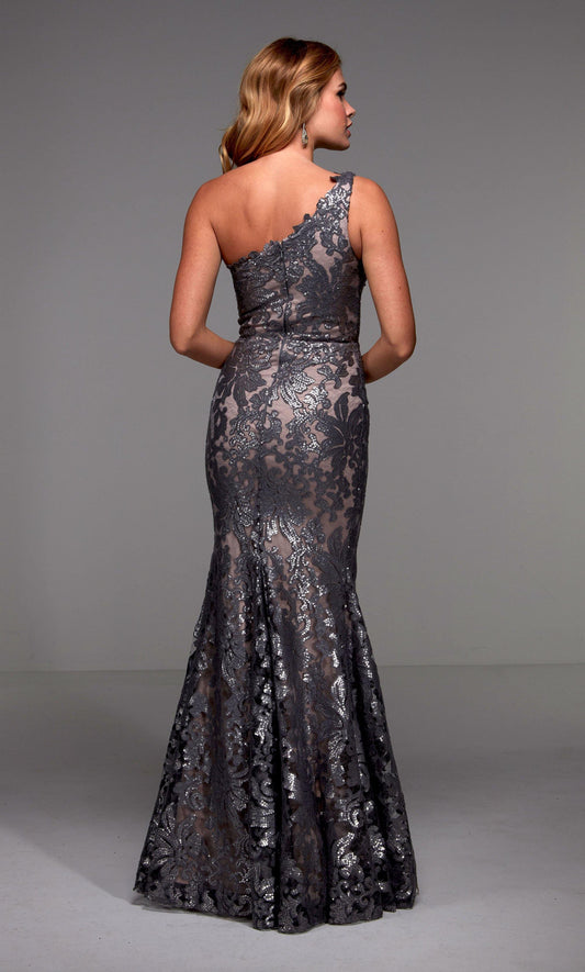 Formal Dress Long Formal Dress One Shoulder Fit N Flare Style 27486