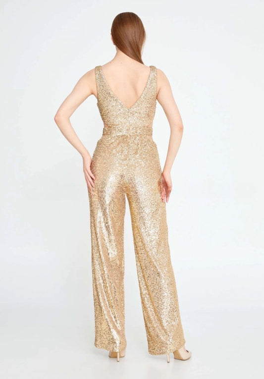 Sleeveless Sequin JumpSuit Style 7010