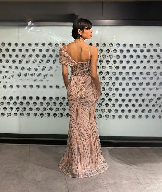 Shimmering Off-Shoulder Gown Style 05-6085