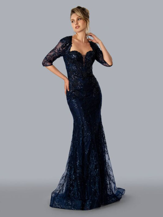 Lace Mermaid Evening Gown Style 23310