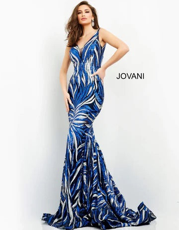 Jovani - 06153 - Robe de bal à sequins argentés