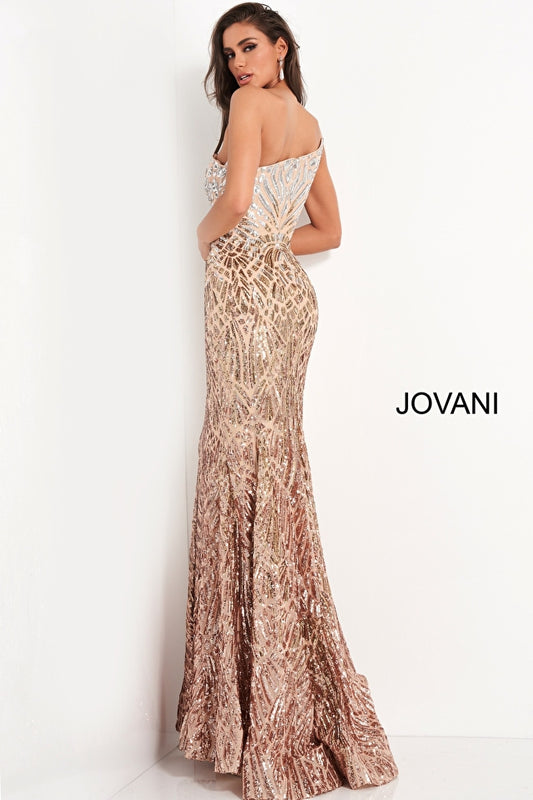 Jovani - Robe pour occasions spéciales ornée d'une épaule Silver Cafe - 06469