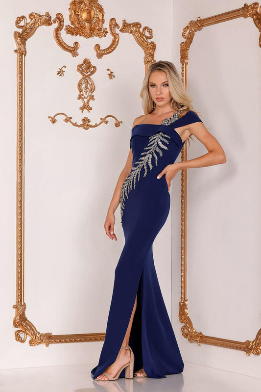 Terani - Sleek Mother Of The Bride Dress With Asymmetric Embellishments – 2111M5289