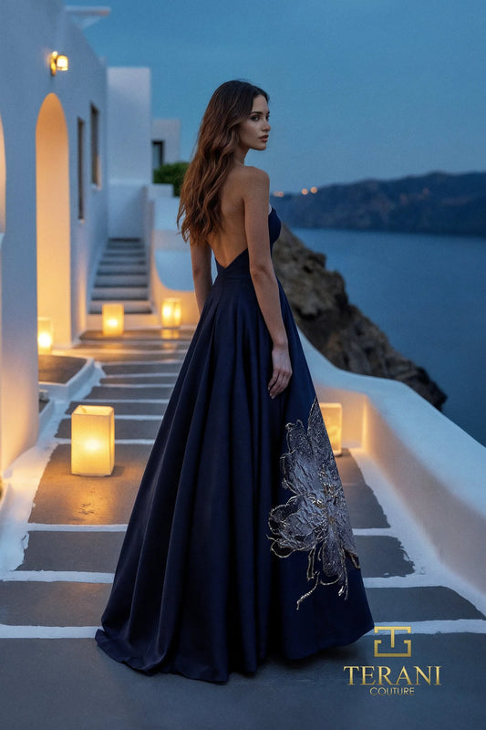 Terani - Straight Neck Satin Ballgown - 261E6544