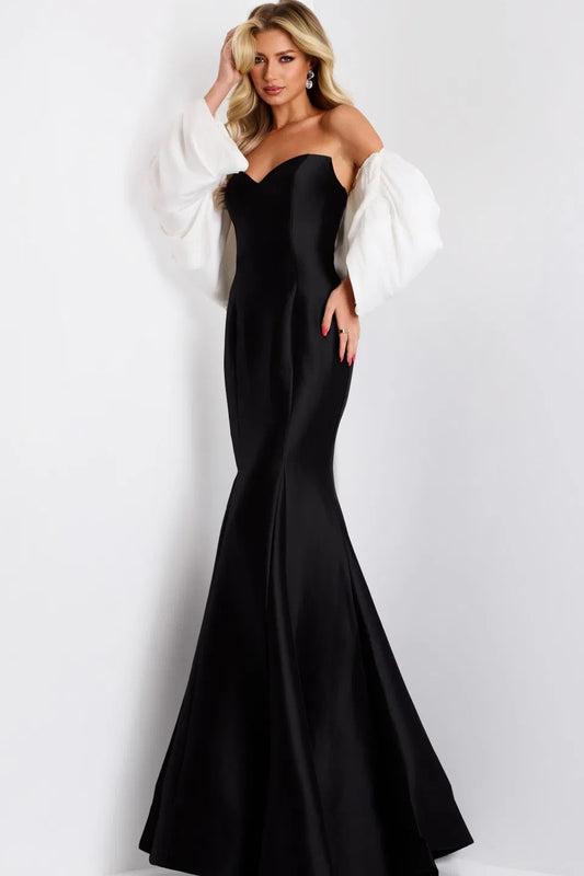 Off Shoulder Mermaid Gown with Dramatic Sleeves Style 45358