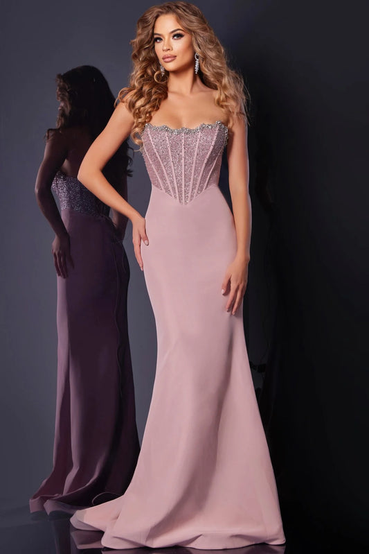 Corset Dress With Crystal Embellished Bodice Style D5310