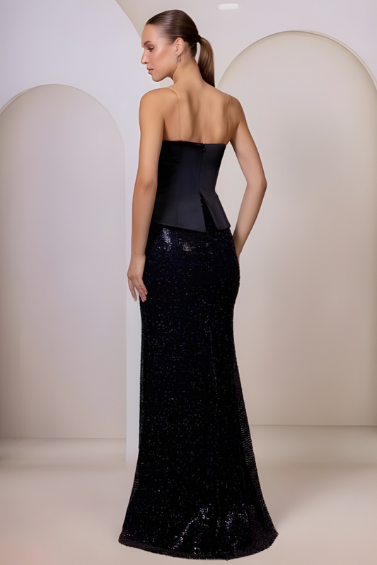 Strapless Sequin Evening Gown Style 9574