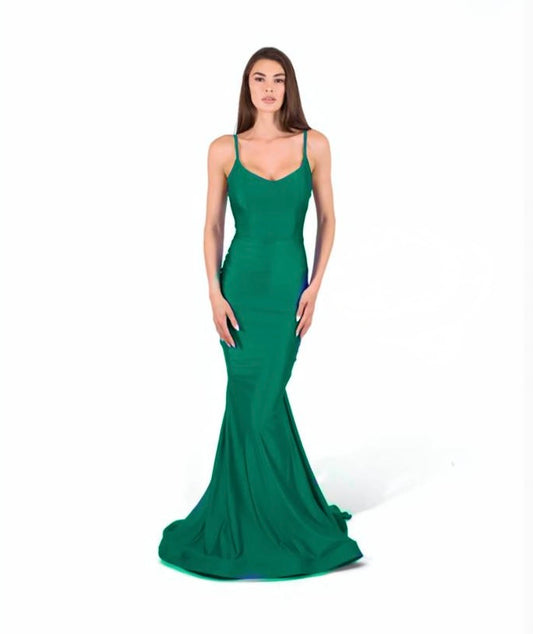 JessicaAngel - Flowy Jersey Gown with Open Back - 2514